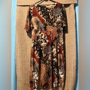 Large knee length patterned dress